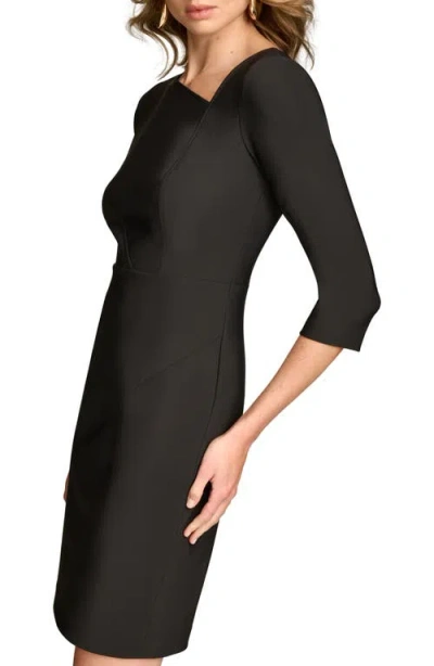 Donna Karan Womens Mini Asymmetric Sheath Dress