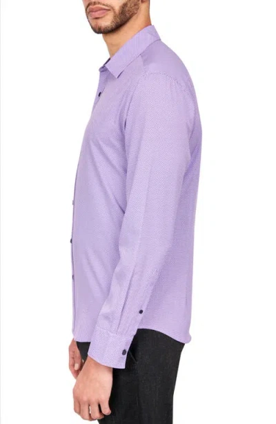 Construct Micro Geo Print Slim Fit 4-way Stretch Button-up Shirt