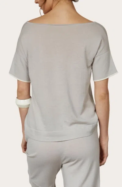 Oyun Split Neck Tee In Gray
