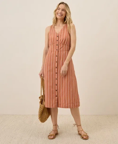 Pact Canopy Linen Blend Button-front Dress Made With Organic Cotton