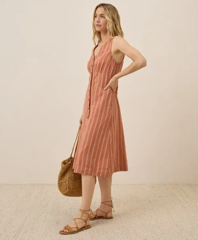 Pact Canopy Linen Blend Button-front Dress Made With Organic Cotton