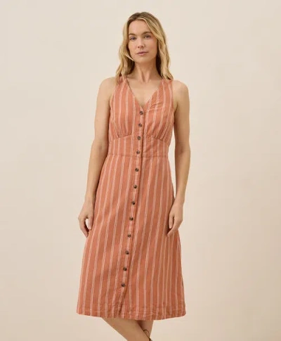 Pact Canopy Linen Blend Button-front Dress Made With Organic Cotton