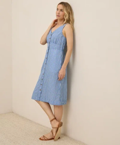 Pact Canopy Linen Blend Button-front Dress Made With Organic Cotton