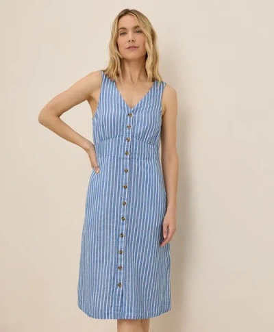 Pact Canopy Linen Blend Button-front Dress Made With Organic Cotton