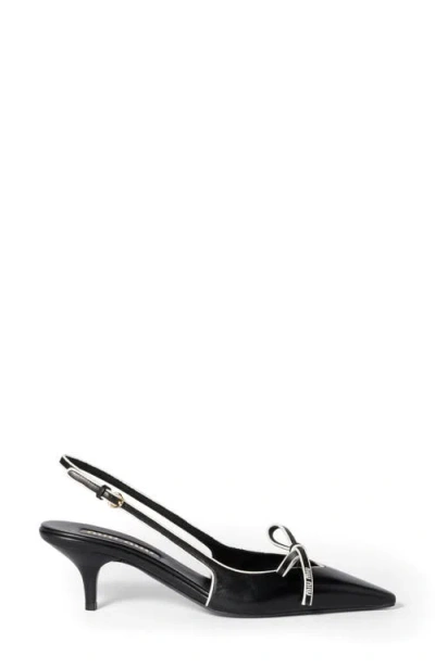 Miu Miu Nappa Leather Bow Slingback Pumps In Multi