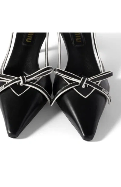 Miu Miu Nappa Leather Bow Slingback Pumps In Multi