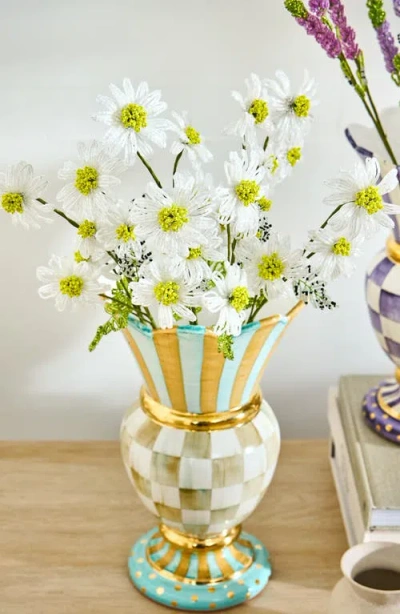 Mackenzie-childs Mackenzie Childs Parchment Check Great Ceramic Vase