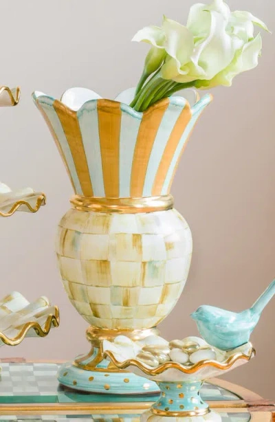 Mackenzie-childs Mackenzie Childs Parchment Check Great Ceramic Vase