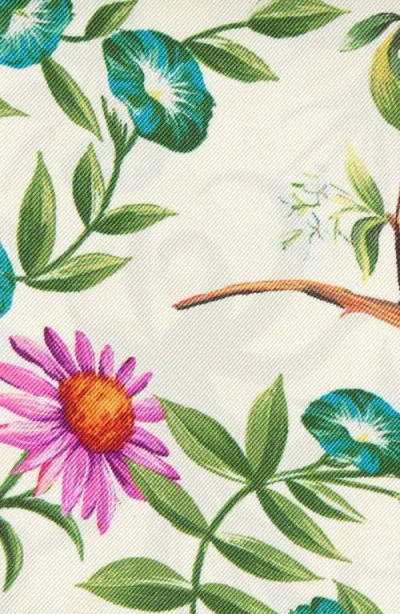 Clifton Wilson Olive Floral Silk Pocket Square In Green