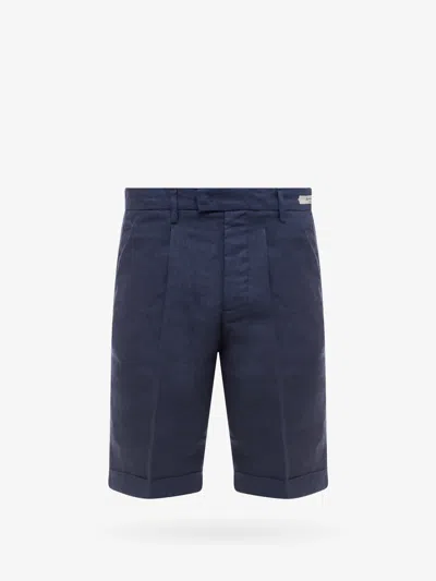 Nugnes 1920 Linen Bermuda Shorts With Logoed Label