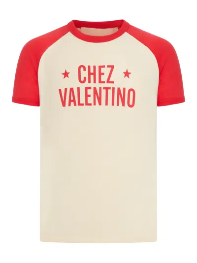 Valentino Short Sleeves Graphic Print In Neutral