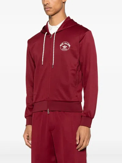 Adidas Originals Adidas By Wales Bonner Bordeaux Hooded Sweatshirt In Cotton Blend In Red