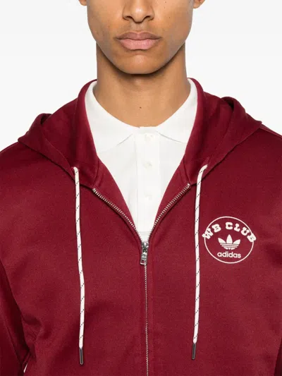 Adidas Originals Adidas By Wales Bonner Bordeaux Hooded Sweatshirt In Cotton Blend In Red