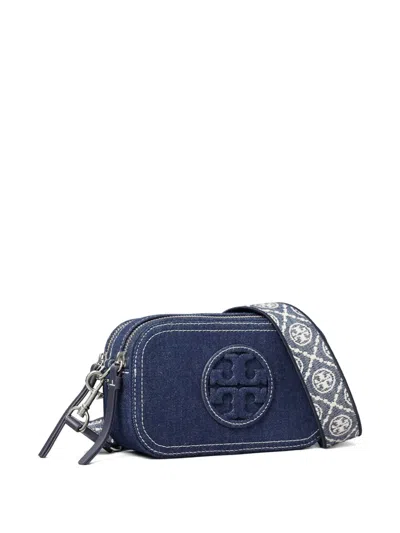 Tory Burch Mini Miller T Monogram Denim Crossbody Bag