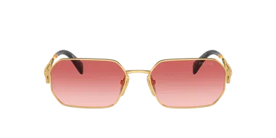 Prada Womens Gold Pr A51s Irregular-frame Metal Sunglasses In Pink