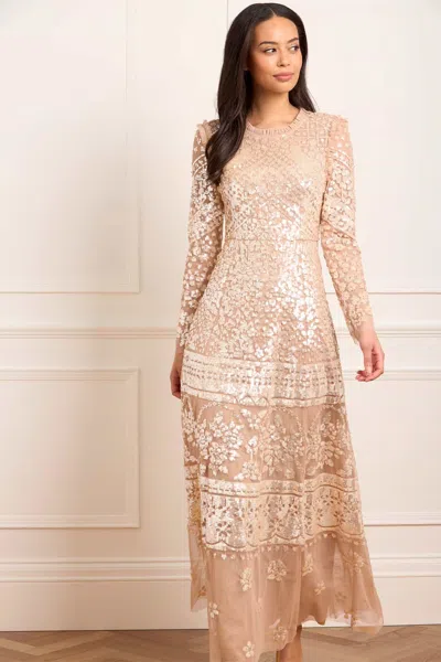 Needle & Thread Aurora Sequin-embellished Tiered Gown