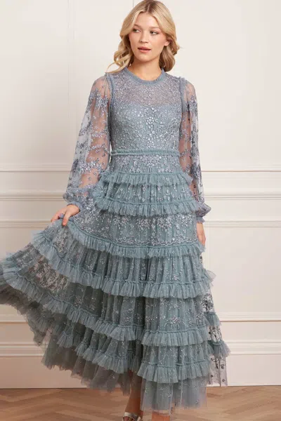 Needle & Thread Blossom Long Sleeve Lace Ankle Gown