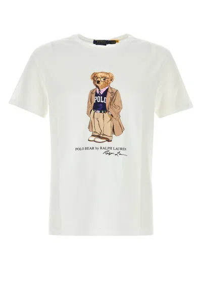 Polo Ralph Lauren White Polo Bear T-shirt Custom Slim-fit