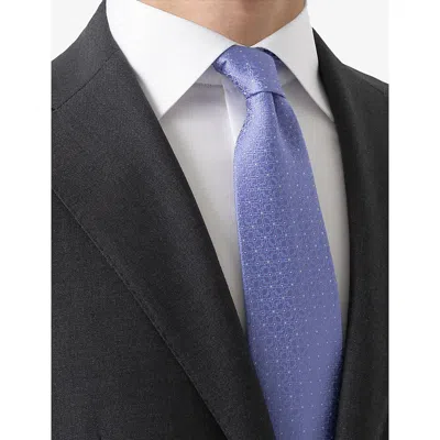 Eton Mens  Geometric-pattern Silk Tie