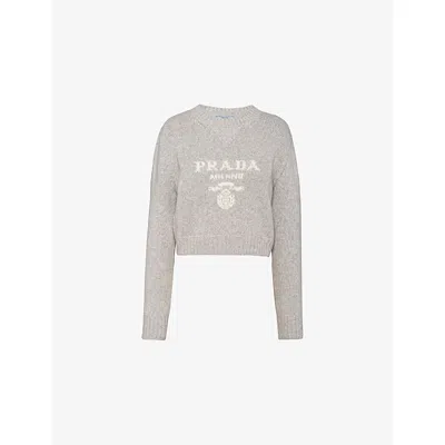 Prada Logo Wool And Cashmere Sweater