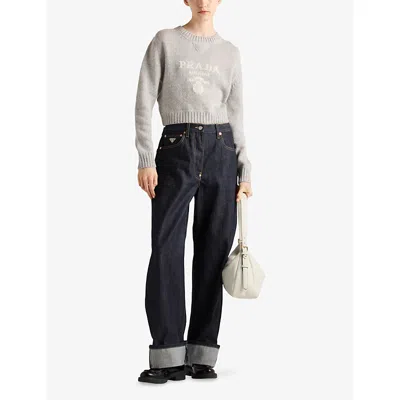 Prada Logo Wool And Cashmere Sweater