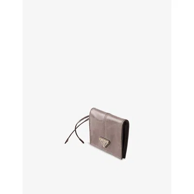 Prada Womens  Triangle-plaque Small Leather Wallet