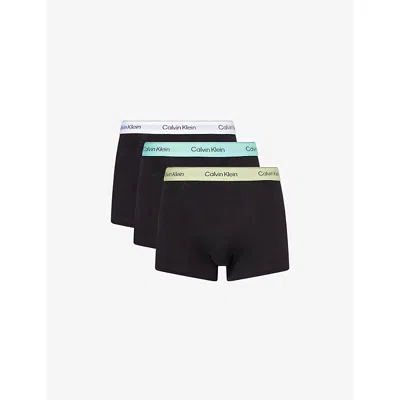 Calvin Klein Mens  Relaxed-fit Branded-waistband Pack Of Three Stretch-cotton Trunks