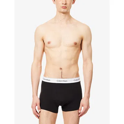 Calvin Klein Mens  Relaxed-fit Branded-waistband Pack Of Three Stretch-cotton Trunks