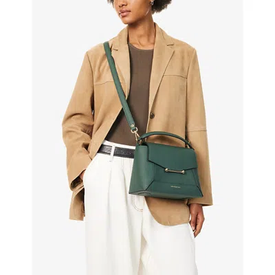 Strathberry Mosaic Top Handle Grain Bottle Green Bags