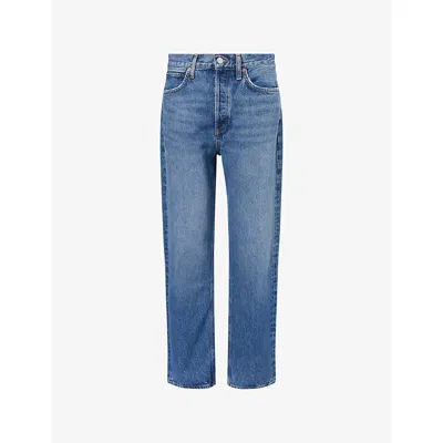 Agolde Ren High Rise Wide Leg Jean Shrine In Blue