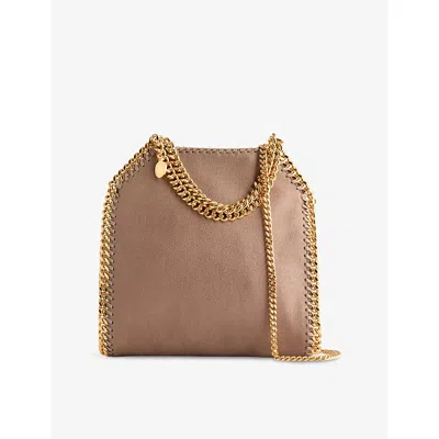 Stella Mccartney Womens Moss Falabella Mini Woven Tote Bag In Brown