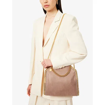 Stella Mccartney Womens Moss Falabella Mini Woven Tote Bag In Brown