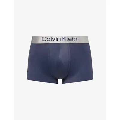 Calvin Klein Mens  Low-rise Branded-waistband Stretch-jersey Trunks