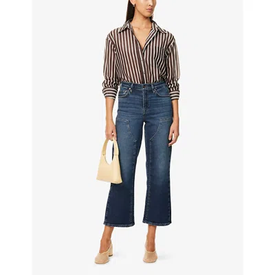 7 For All Mankind Womens  Alexa Cropped Crop-leg Stretch-denim Blend Jeans