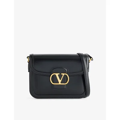 Valentino Vlogo 9to5 Leather Shoulder Bag In Black