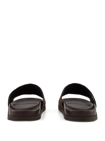 Gucci Brown Calf Leather Bos Taurus Flat Sandals