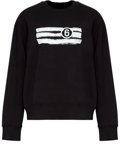 Mm6 Maison Margiela Oversized Cotton-jersey Sweatshirt In Black