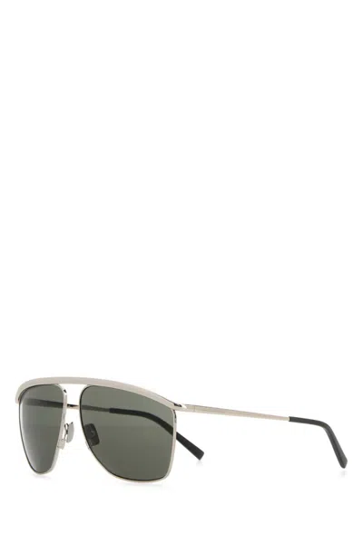 Saint Laurent Sl820 Victorie Aviator Sunglasses In Silver