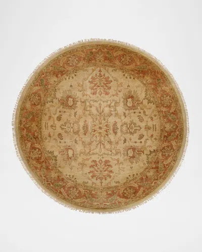 Haven & Loom Latte Rust Oushak Rug, 8' Round