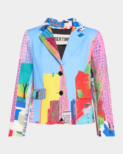 Libertine Nyc Print Single-breasted Short Jacket In Multi