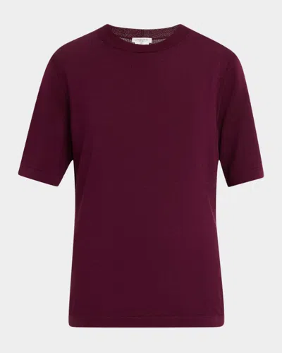 Lafayette 148 New York Cotton & Silk Sweater In Burgundy