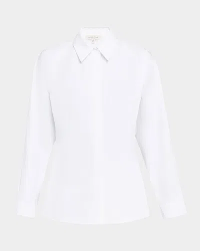 Lafayette 148 Pintuck Back Shirt In White