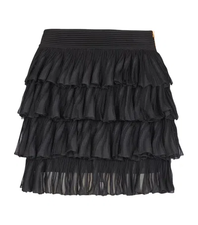 Balmain Short Ruffled Knit Skirt