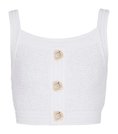 Balmain Cotton Blend Top Button Embellishments
