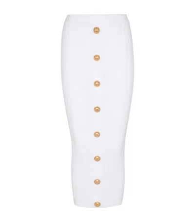Balmain Long Skirt Viscose Blend In White