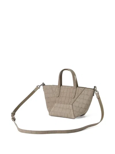 Brunello Cucinelli Croc-embossed Leather Duo Mini Bag