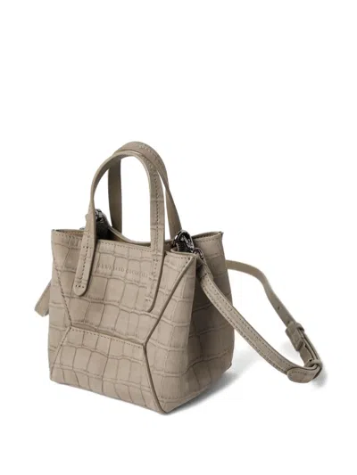 Brunello Cucinelli Croc-embossed Leather Duo Mini Bag