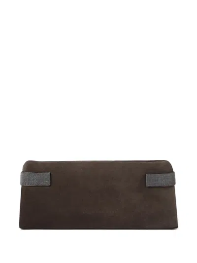 Brunello Cucinelli Clutch Bag Rectangular Contrast Handles