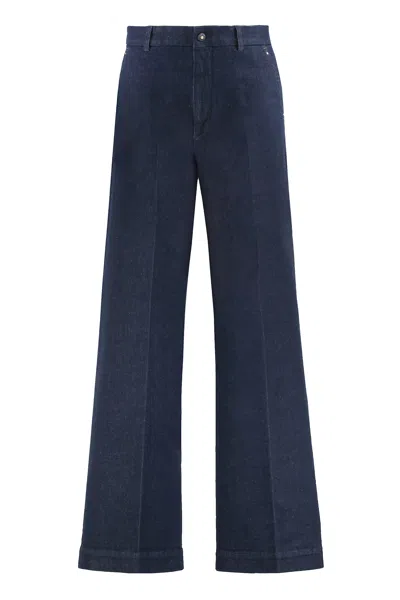 Moncler Trousers Wide-leg Denim Front Back Pockets