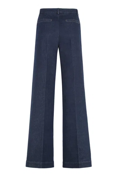 Moncler Trousers Wide-leg Denim Front Back Pockets